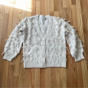 525 America Cream Textured Cardigan Womens Small Coquette Cottagecore Knit